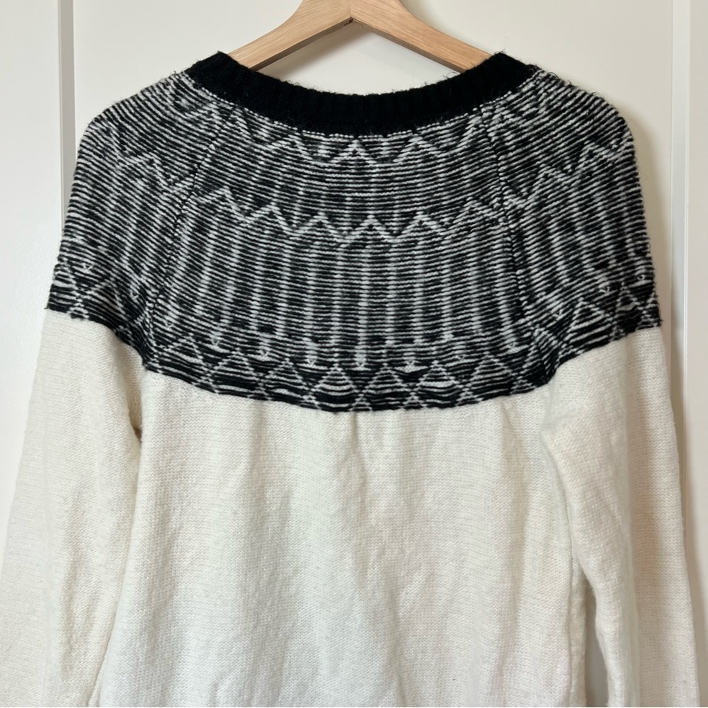 Talbots White & Black‎ Soft Knit Part Wool Blend Cozy Fall Sweater 🖤🕊️ - Picture 10 of 10